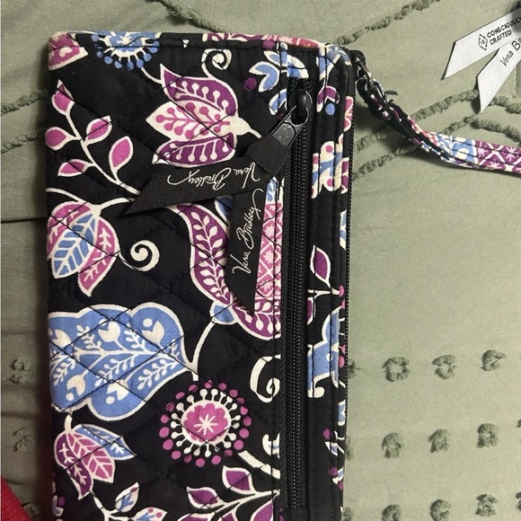 Vera Bradley Black and Purple Floral Wristlet - Picture 6 of 6